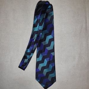 Countess Mara Necktie Black w/ Neon Blues Like New